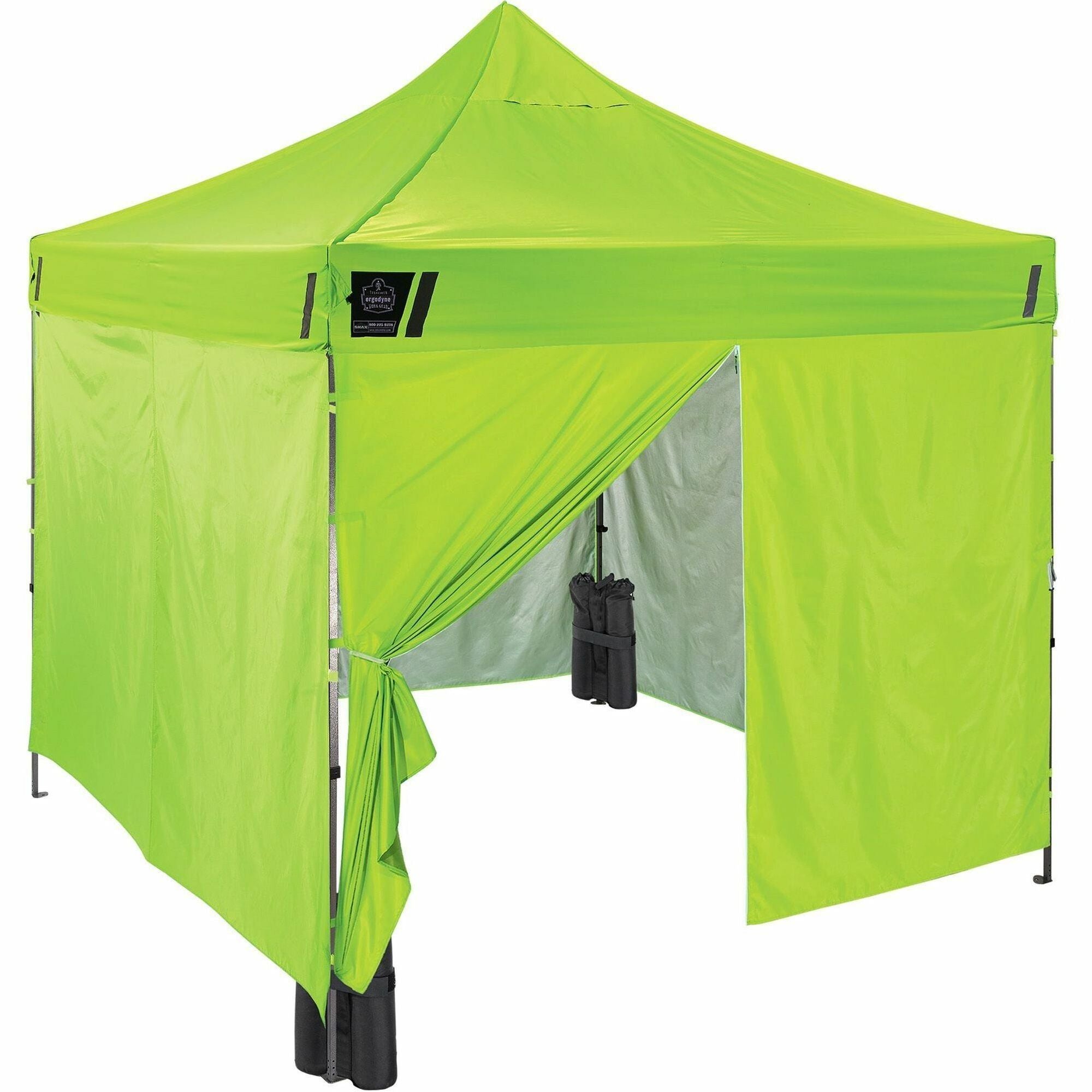 Shax 6053 Enclosed Pop-Up Tent Kit, Single Skin, 10 ft x 10 ft, Polyester/Steel, Lime, Ships in 1-3 Business Days