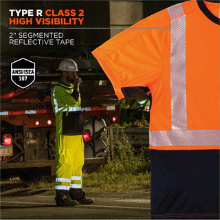 GloWear 8283BK Class 2 Lightweight Performance Hi-Vis T-Shirt, Polyester, Medium, Orange, Ships in 1-3 Business Days