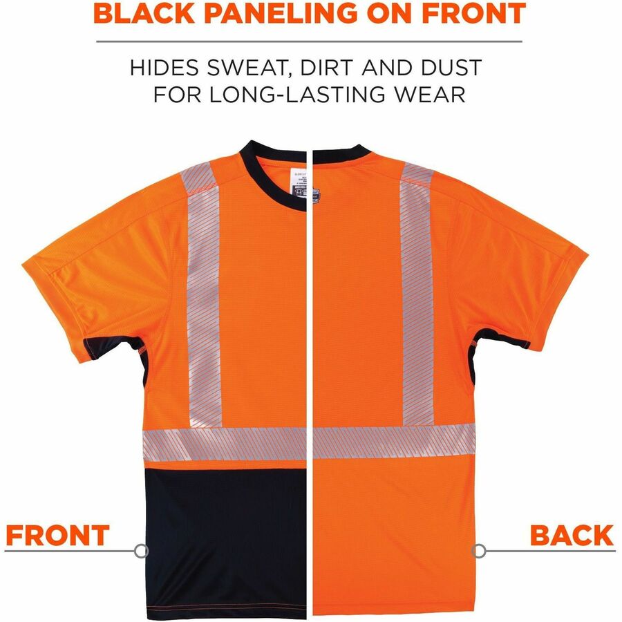 GloWear 8283BK Class 2 Lightweight Performance Hi-Vis T-Shirt, Polyester, Medium, Orange, Ships in 1-3 Business Days