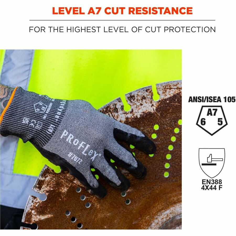 ProFlex 7072 ANSI A7 Nitrile-Coated CR Gloves, Gray, Small, 12 Pairs/Pack, Ships in 1-3 Business Days
