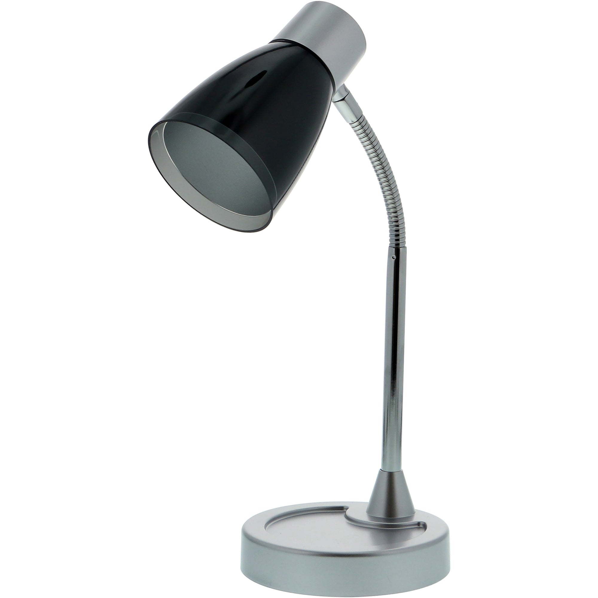 Adjustable LED Desk Lamp, 4.5" dia Base, 20" Tall, Chrome/Black