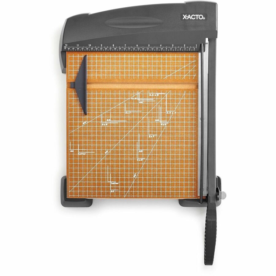 Heavy-Duty Wood Base Guillotine Trimmer, 12 Sheets, 12" Cut Length, 12 x 12