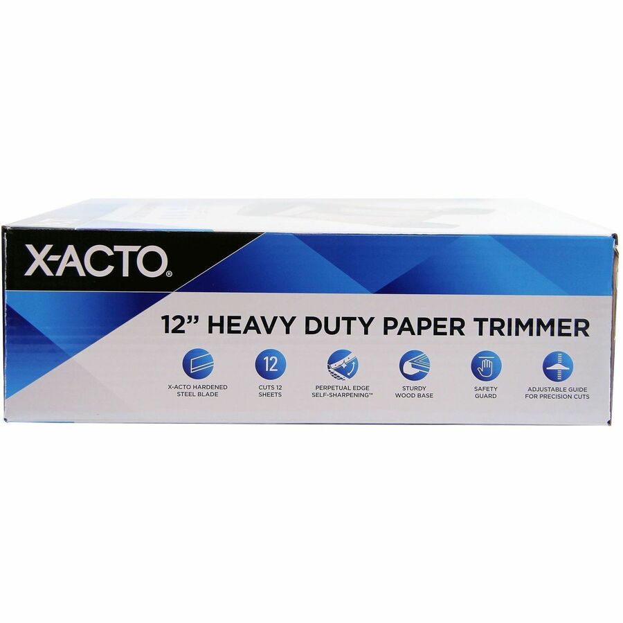 Heavy-Duty Wood Base Guillotine Trimmer, 12 Sheets, 12" Cut Length, 12 x 12