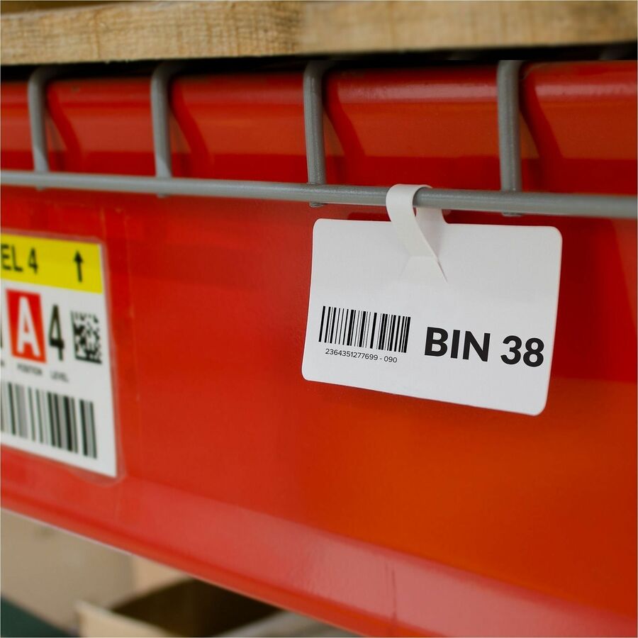 Wire Rack Shelf Tag, Side Load, 3.5 x 1.5, White, 10/Pack