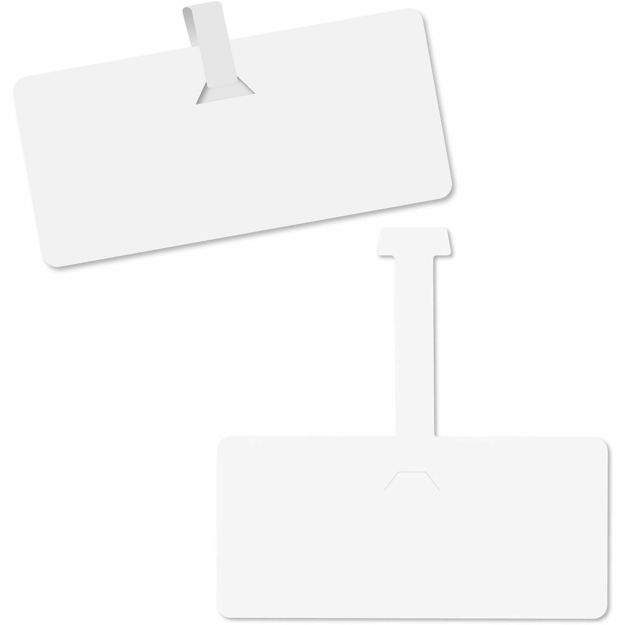 Wire Rack Shelf Tag, Side Load, 3.5 x 1.5, White, 10/Pack