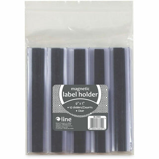 Clear Magnetic Label Holders, Side Load, 6 x 1, 10/Pack