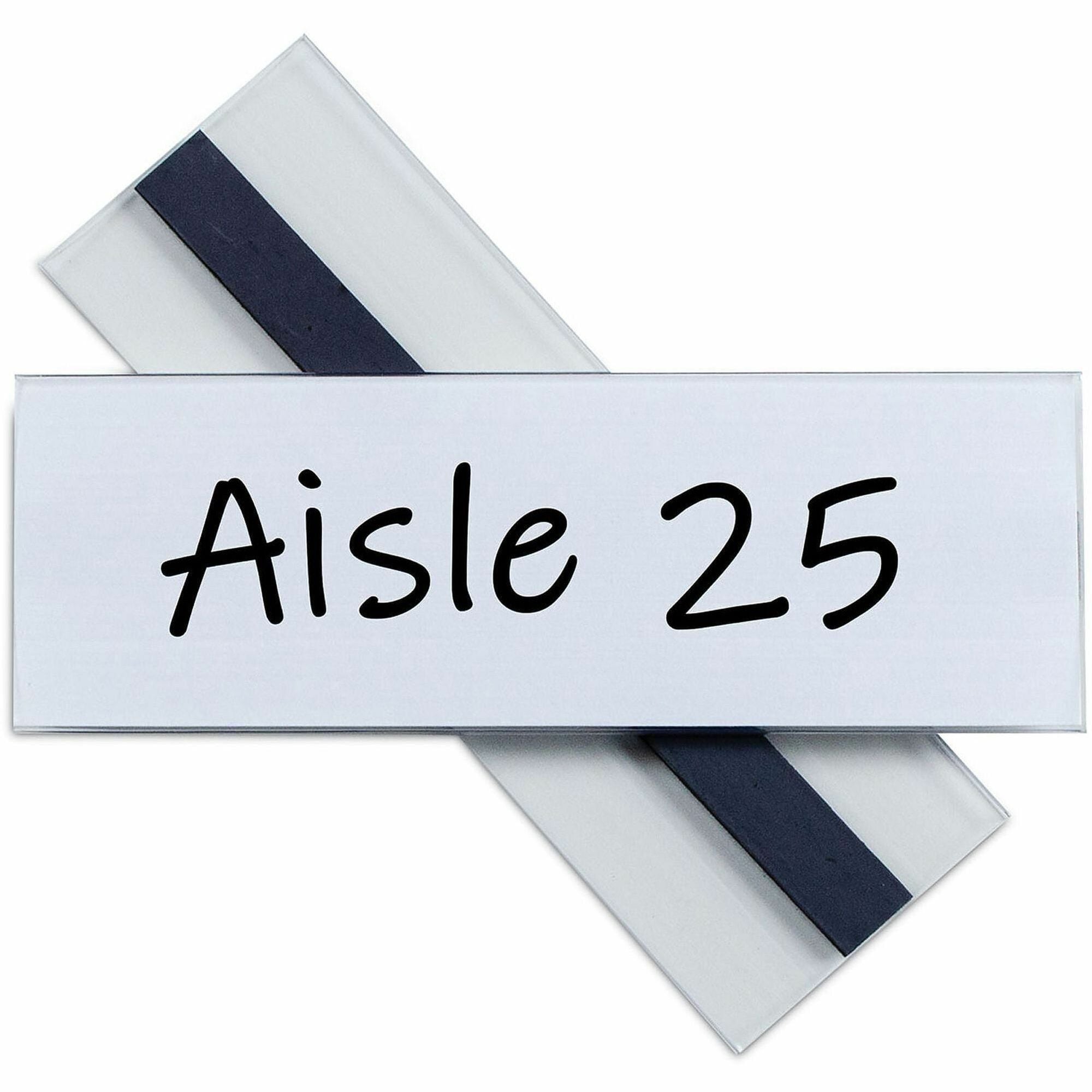 Clear Magnetic Label Holders, Side Load, 6 x 2, 10/Pack