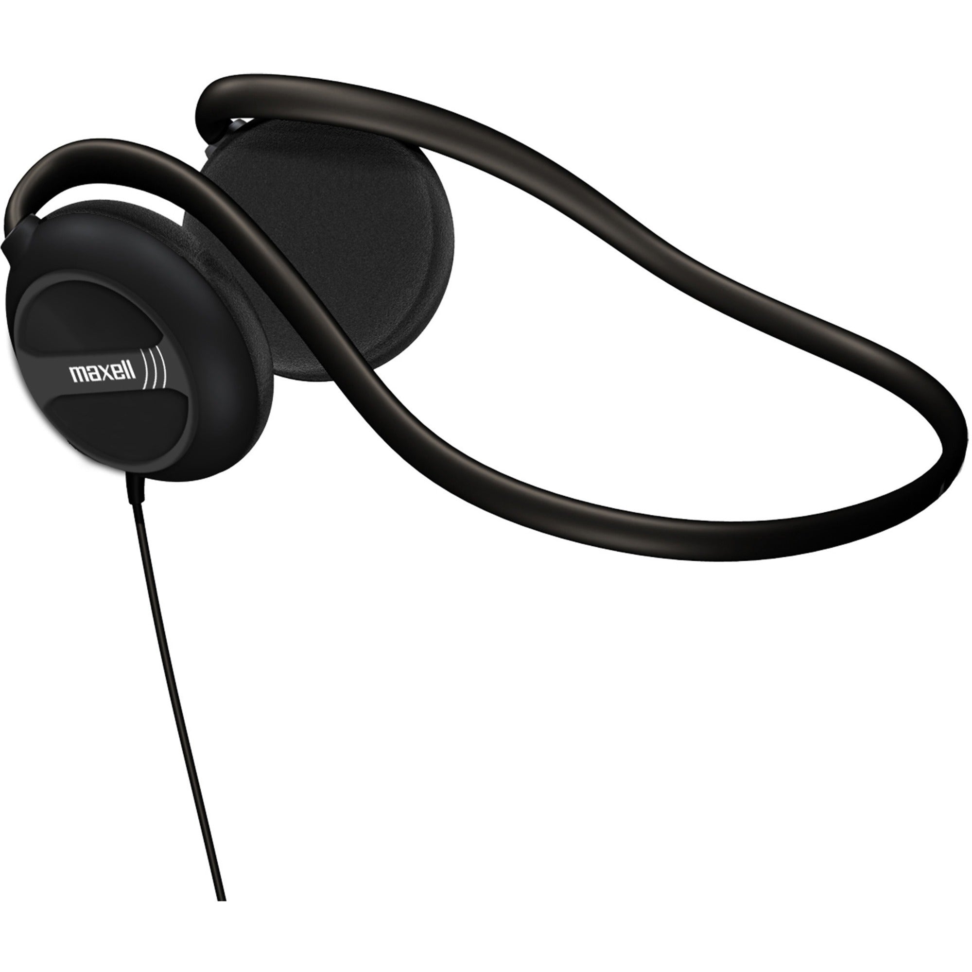 Maxell Stereo Neckbands - Stereo - Black - Mini-phone (3.5mm) - Wired - 32 Ohm - 16 Hz 24 kHz - Nickel Plated Connector - Behind-the-neck - Binaural - Ear-cup - 1 - 