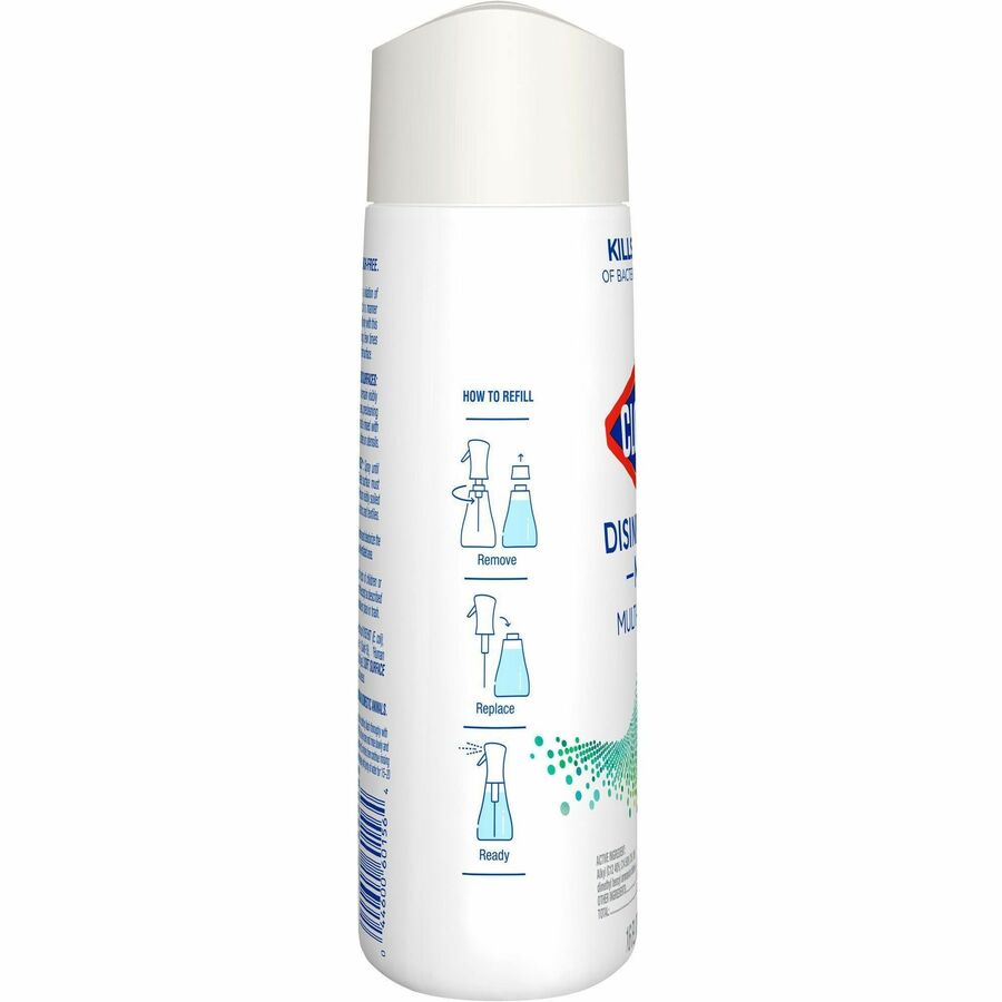 Clorox Disinfecting, Sanitizing, and Antibacterial Mist - 16 fl oz (0.5 quart) - Eucalyptus Peppermint Scent - 1 Each - Non-aerosol, Bleach-free - White