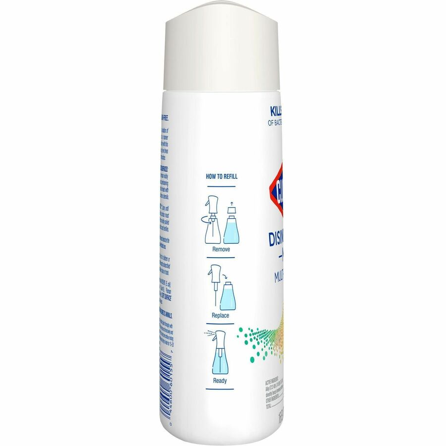 Clorox Disinfecting, Sanitizing, and Antibacterial Mist - 16 fl oz (0.5 quart) - Lemongrass Mandarin Scent - 1 Each - Non-aerosol, Bleach-free - White