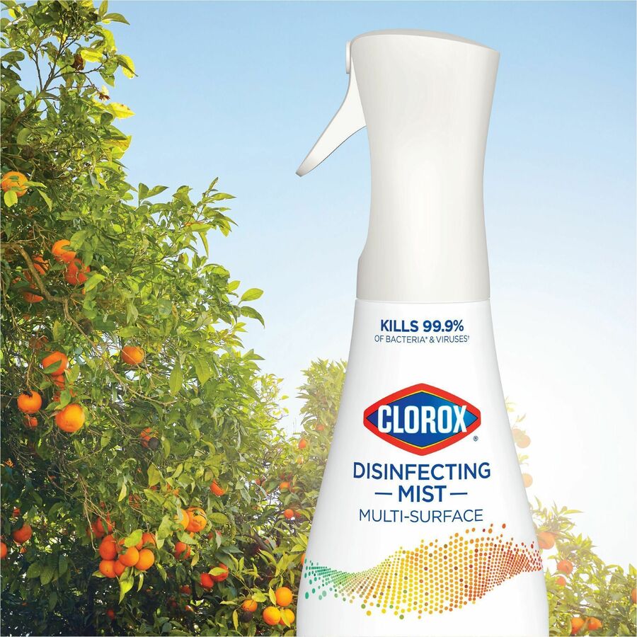 Clorox Disinfecting, Sanitizing, and Antibacterial Mist - 16 fl oz (0.5 quart) - Lemongrass Mandarin Scent - 1 Each - Non-aerosol, Bleach-free - White