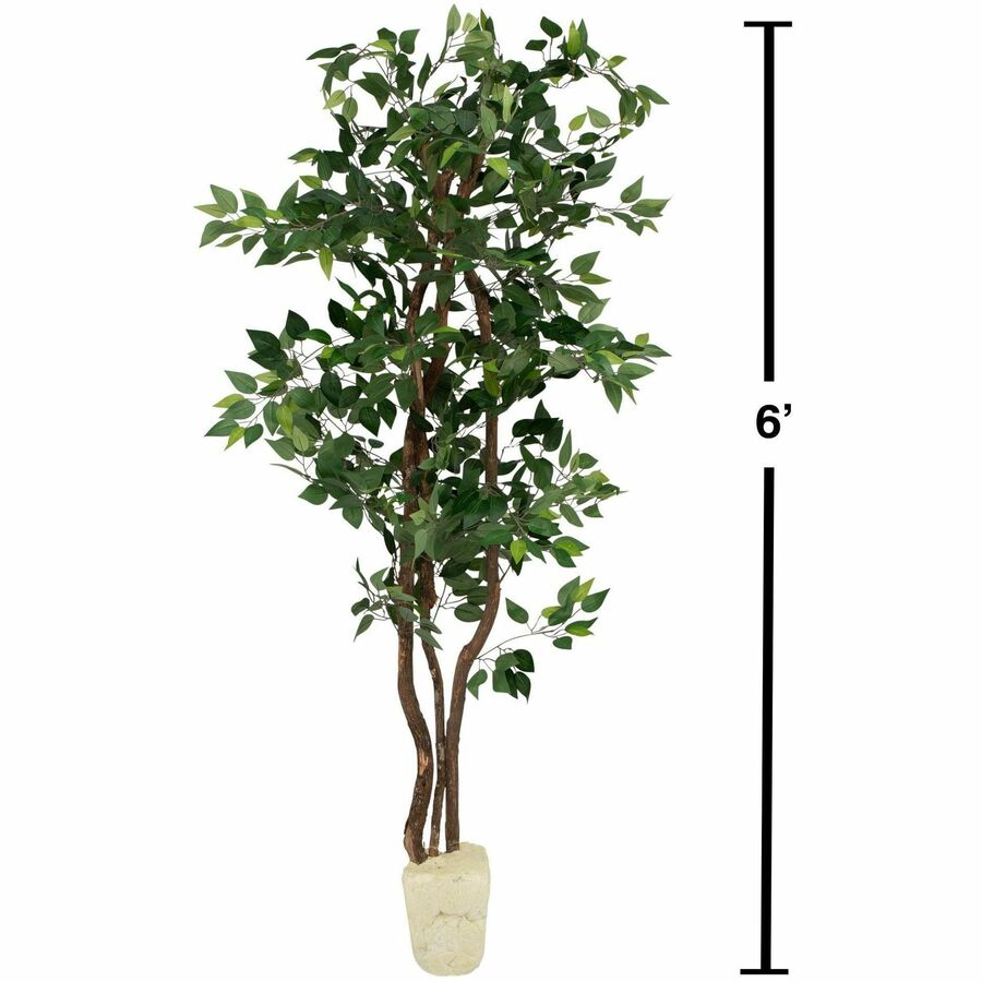 Artificial Ficus Tree, 6 ft Tall - 3