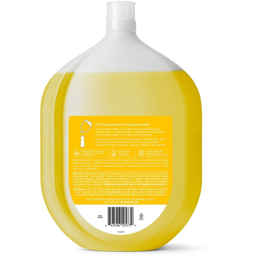 Method Dish Soap Refill - Liquid - 54 fl oz (1.7 quart) - Lemon Mint Scent - 1 Each - Green