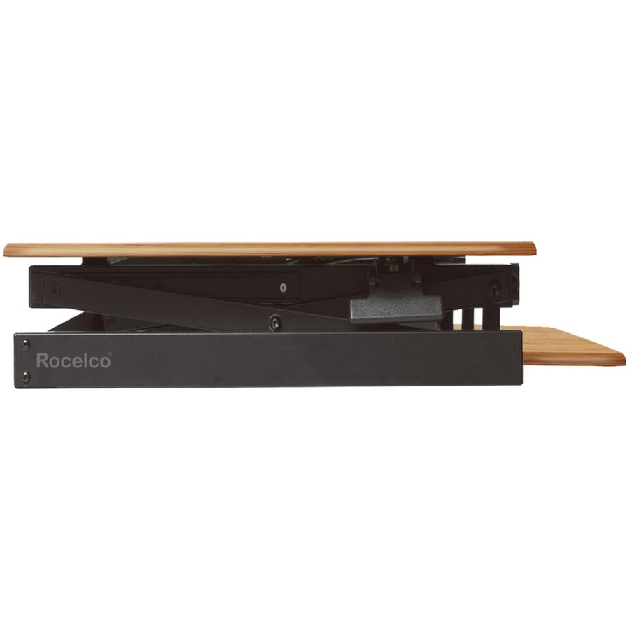 Rocelco DADRT- 46 Sit Stand Desk Riser - Desktop - Teak