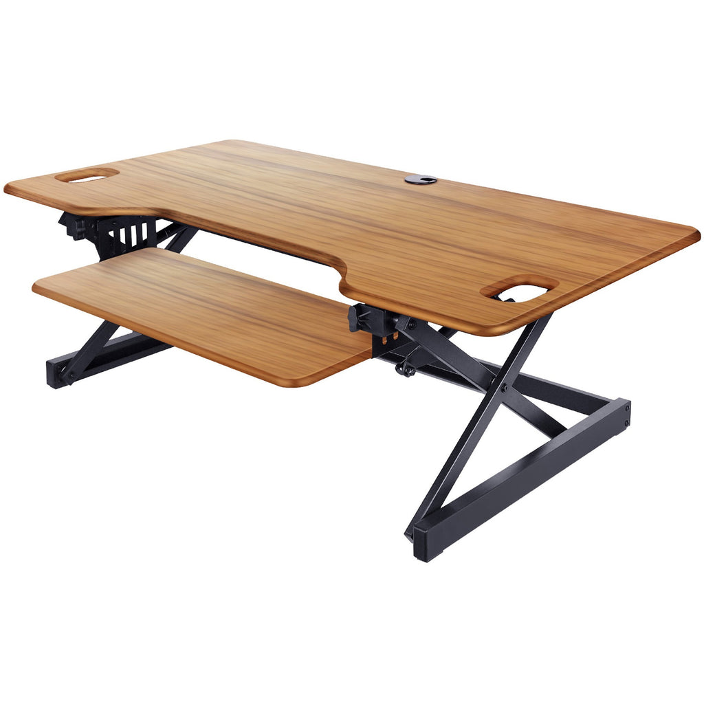 rocelco-dadrt-46-sit-stand-desk-riser-desktop-teak_rclrdadrt46 - 1