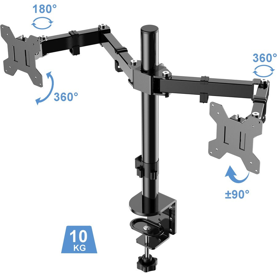 rocelco-rdm2-desk-mount-for-lcd-monitor-led-monitor-display-stand-height-adjustable-2-displays-supported-13-to-27-screen-support-3527-lb-load-capacity-75-x-75-100-x-100-vesa-mount-compatible-4-carton_rclrdm2 - 2