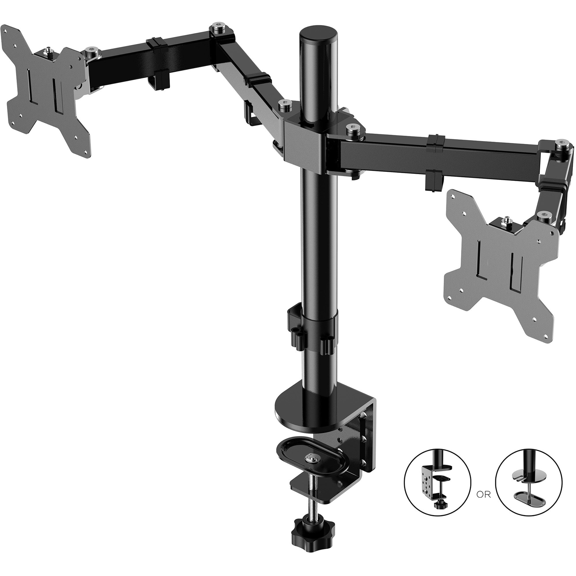 rocelco-rdm2-desk-mount-for-lcd-monitor-led-monitor-display-stand-height-adjustable-2-displays-supported-13-to-27-screen-support-3527-lb-load-capacity-75-x-75-100-x-100-vesa-mount-compatible-4-carton_rclrdm2 - 1