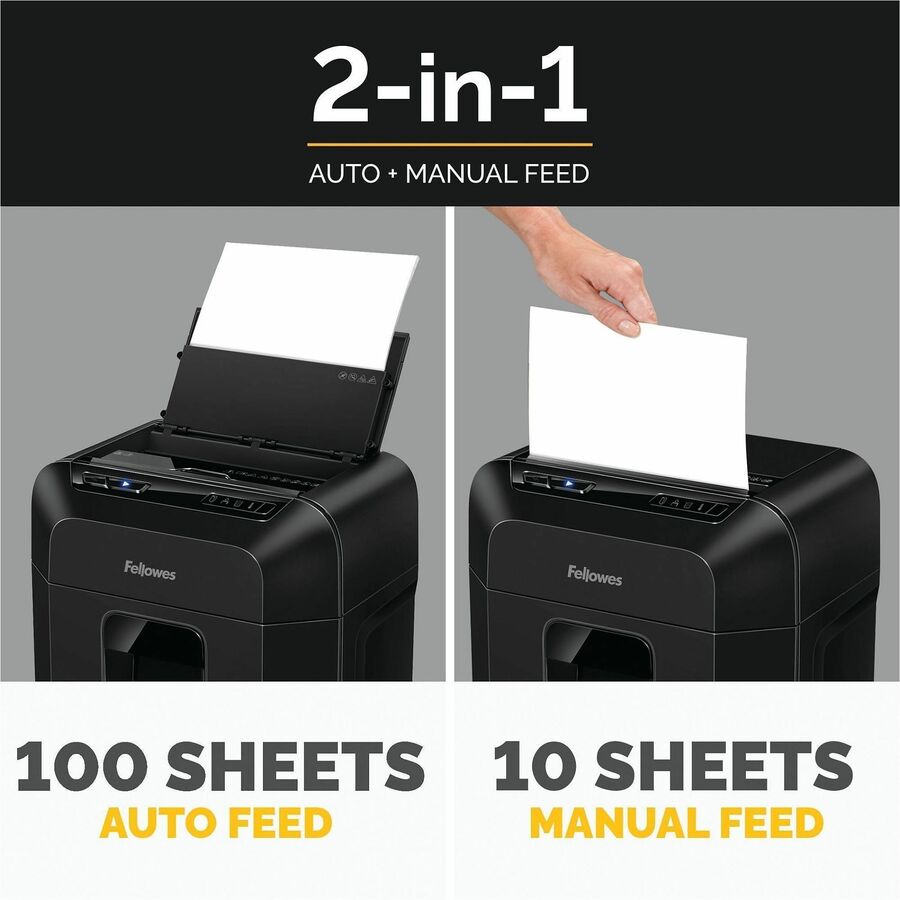 AutoMax 100MA Micro-Cut Shredder, 100 Auto/ 10 Manual Sheet Capacity