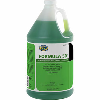 Zep Commercial Formula 50 Heavy-duty Cleaner/Degreaser - 128 fl oz (4 quart) - 4 / Box - Heavy Duty, Water Based, Water Softening, Water Soluble, Petroleum Free, Caustic-free, Phosphate-free, Non-toxic - Blue Green