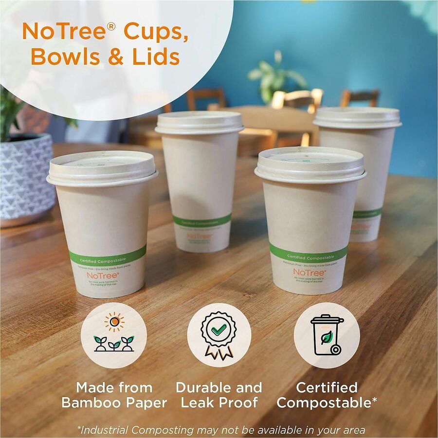 NoTree Paper Cold Cups, 16 oz, Natural, 1,000/Carton