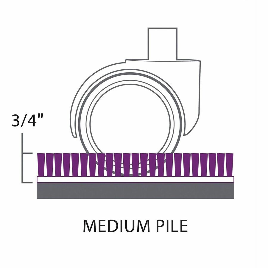 EverLife Chair Mats for Medium Pile Carpet with Lip, 45 x 53, Clear