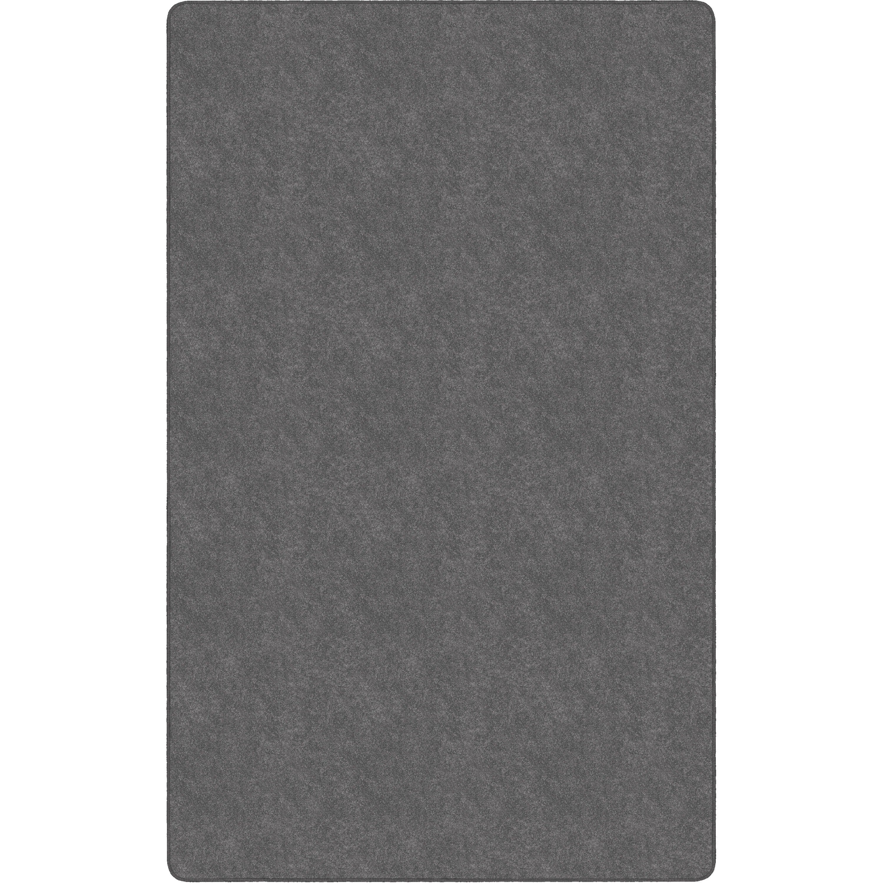 Flagship Carpets Amerisoft Solid Color Rug - 48" Length x 72" Width - Rectangle - Gray - Polyester, Nylon