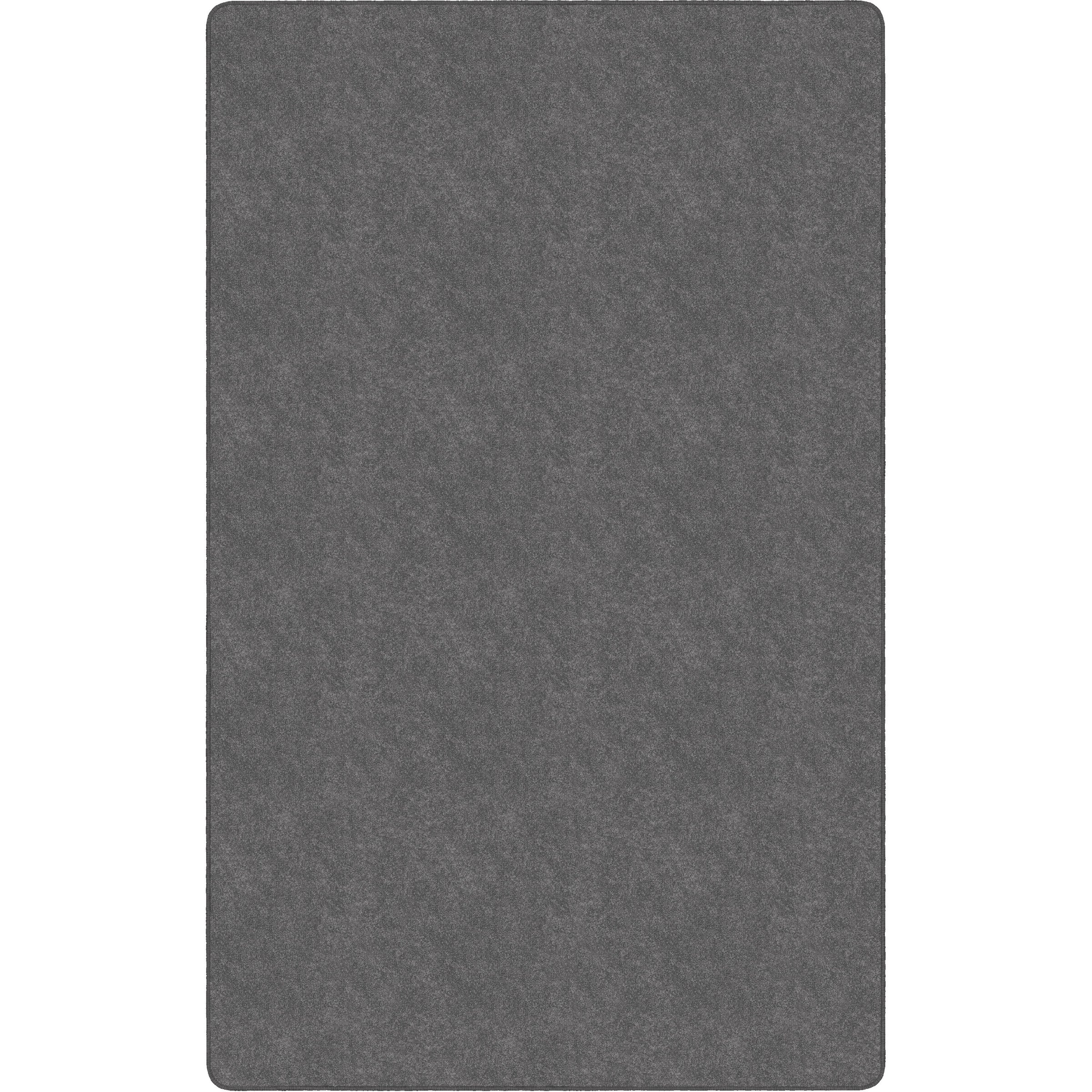 Flagship Carpets Amerisoft Solid Color Rug - 48" Length x 72" Width - Rectangle - Gray - Polyester, Nylon - 1