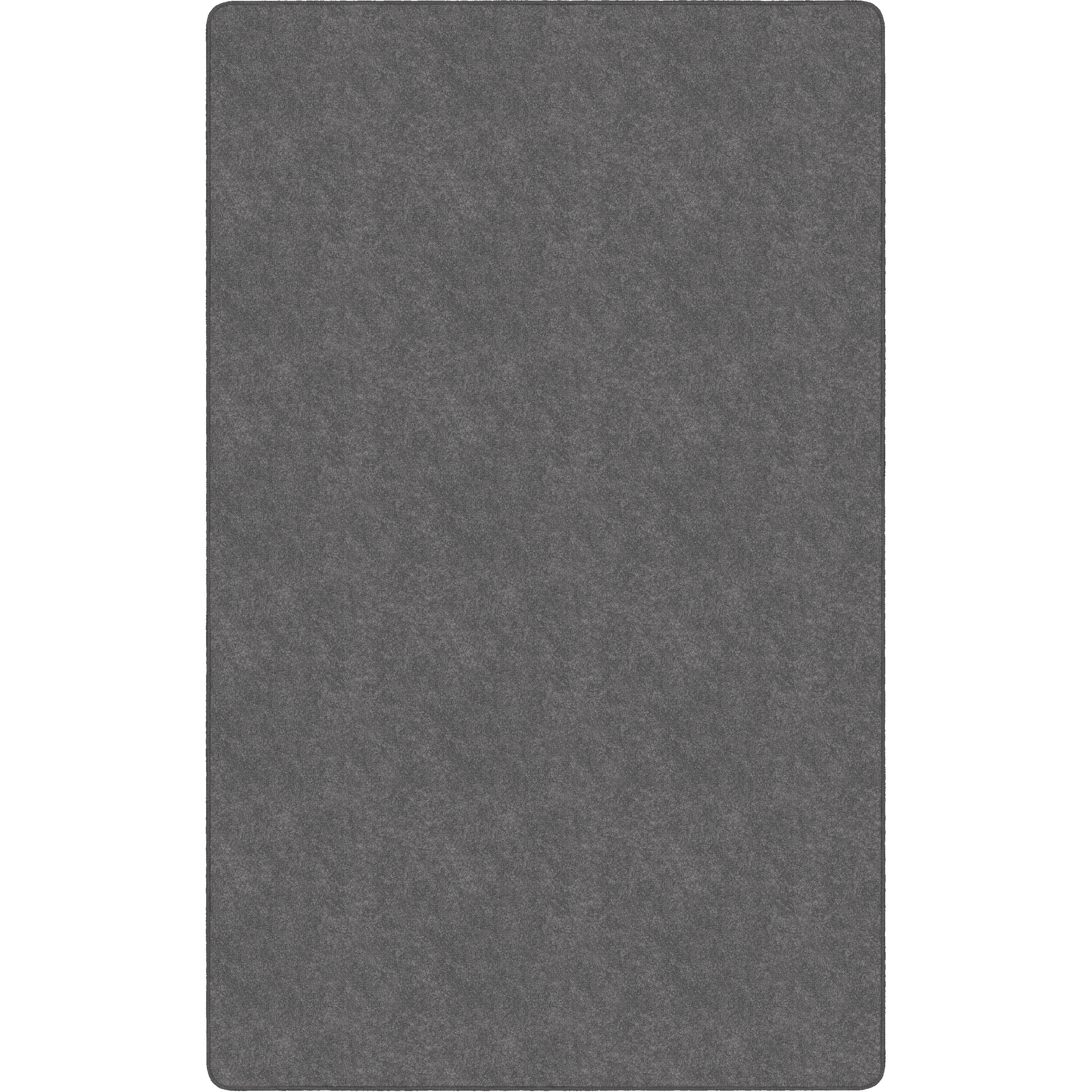 Flagship Carpets Amerisoft Solid Color Rug - 48" Length x 72" Width - Rectangle - Gray - Polyester, Nylon - 1