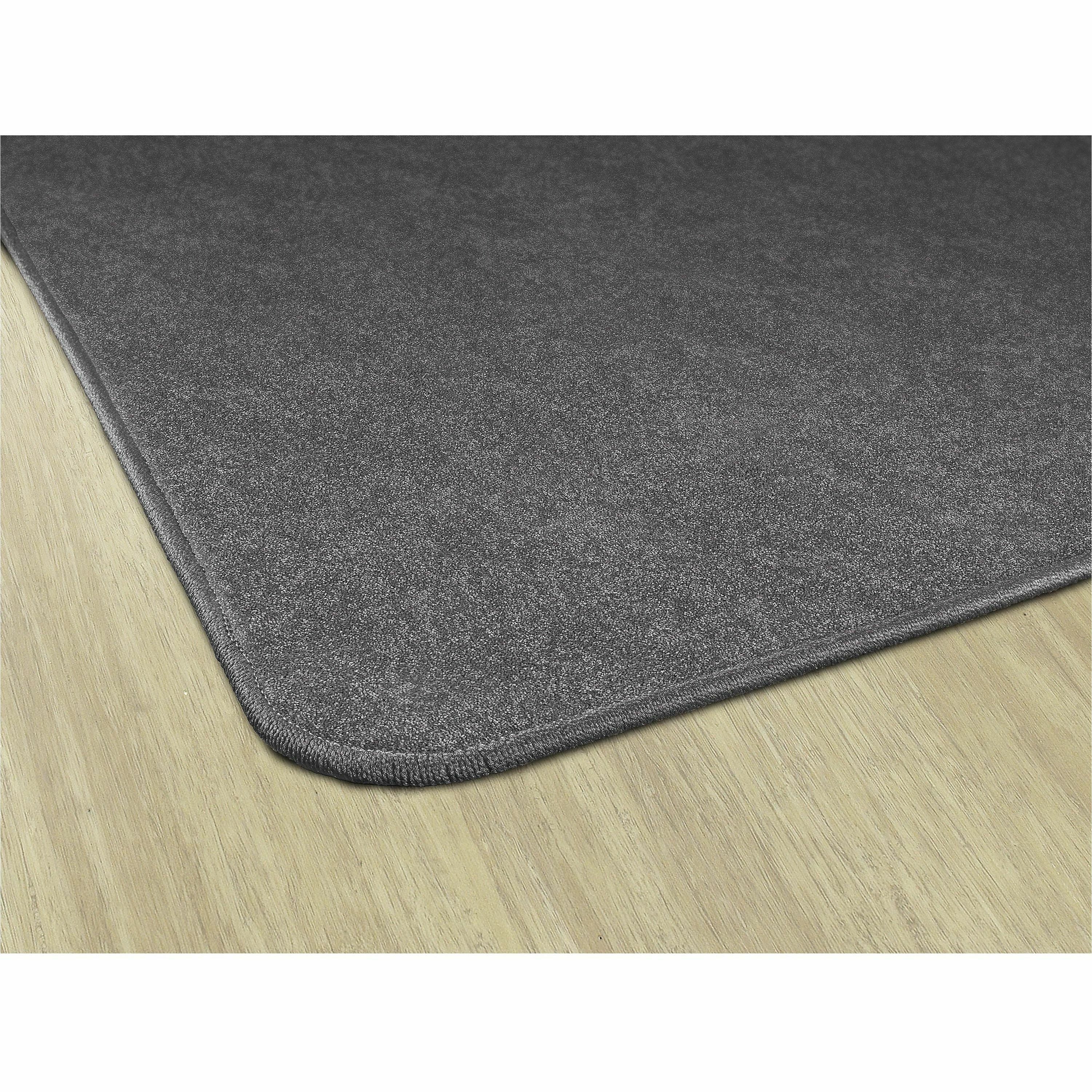 Flagship Carpets Amerisoft Solid Color Rug - 48" Length x 72" Width - Rectangle - Gray - Polyester, Nylon - 3