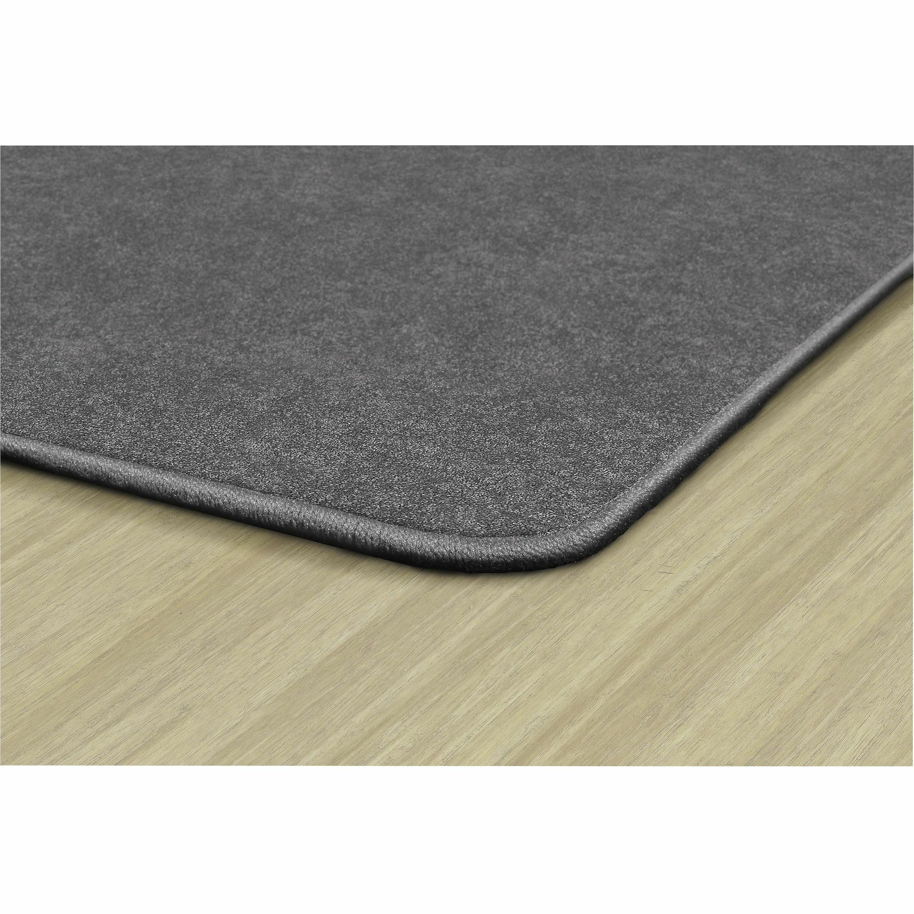 Flagship Carpets Amerisoft Solid Color Rug - 48" Length x 72" Width - Rectangle - Gray - Polyester, Nylon - 4