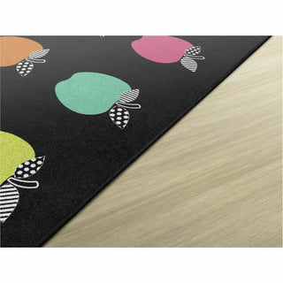 Flagship Carpets Schoolgirl Stylish Brights Rug - 60" Length x 91.20" Width - Rectangle - Black
