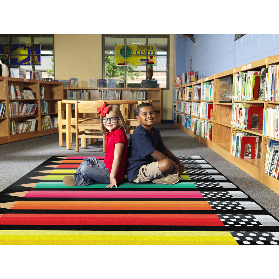 Flagship Carpets Schoolgirl Stylish Brights Rug - 60" Length x 91.20" Width - Rectangle - Multi - 3