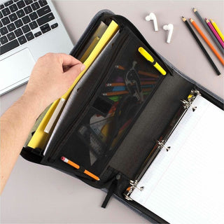 Mead Zipper Binder - 500 Sheet Capacity - 3 x Ring Fastener(s) - 3 Pocket(s) - Multi-colored - Zipper Closure, Wear Resistant, Tear Resistant, Durable, Expandable