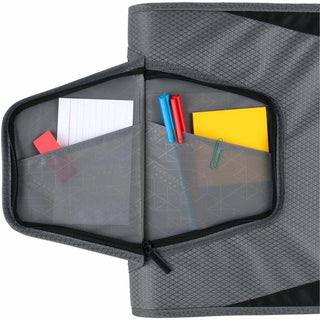 Mead Zipper Binder - 500 Sheet Capacity - 3 x Ring Fastener(s) - 3 Pocket(s) - Multi-colored - Zipper Closure, Wear Resistant, Tear Resistant, Durable, Expandable