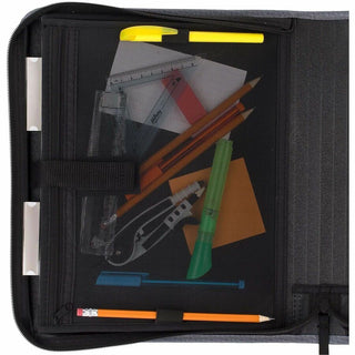 Mead Zipper Binder - 500 Sheet Capacity - 3 x Ring Fastener(s) - 3 Pocket(s) - Multi-colored - Zipper Closure, Wear Resistant, Tear Resistant, Durable, Expandable
