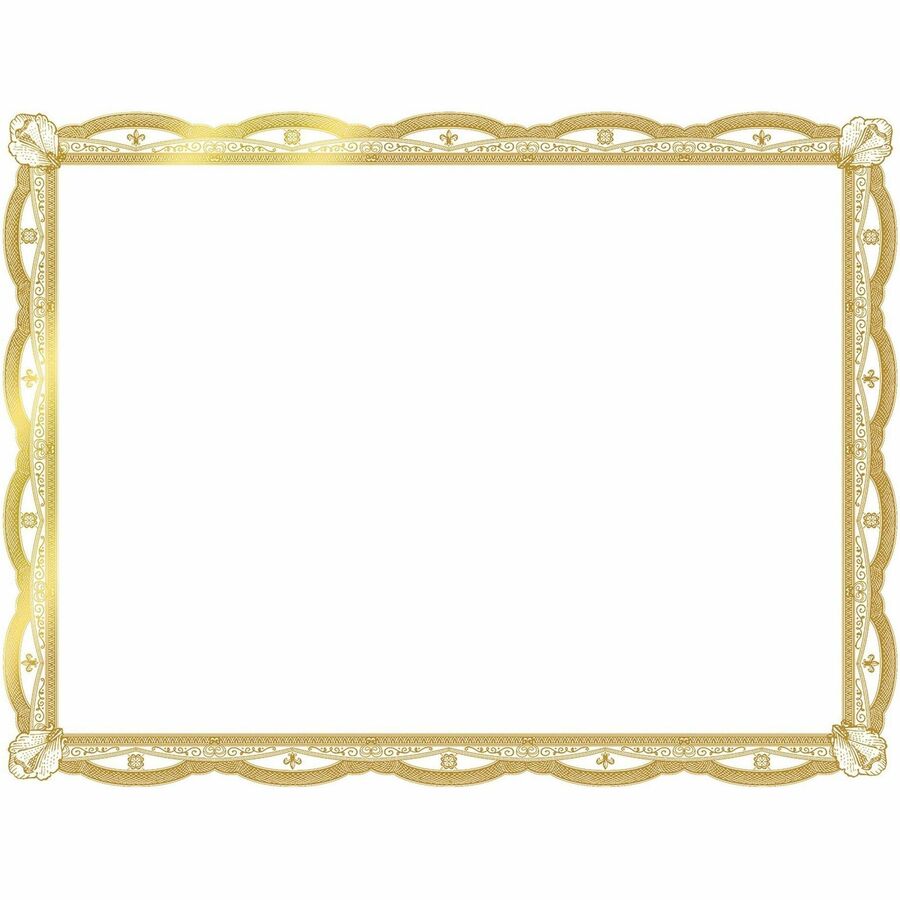 Geographics Premium Certificates with Gold Seals - 65 lb Basis Weight - 11" - Inkjet Compatible - Gold, Assorted, Multicolor with Gold Border - Card Stock, Foil - 12 / Pack