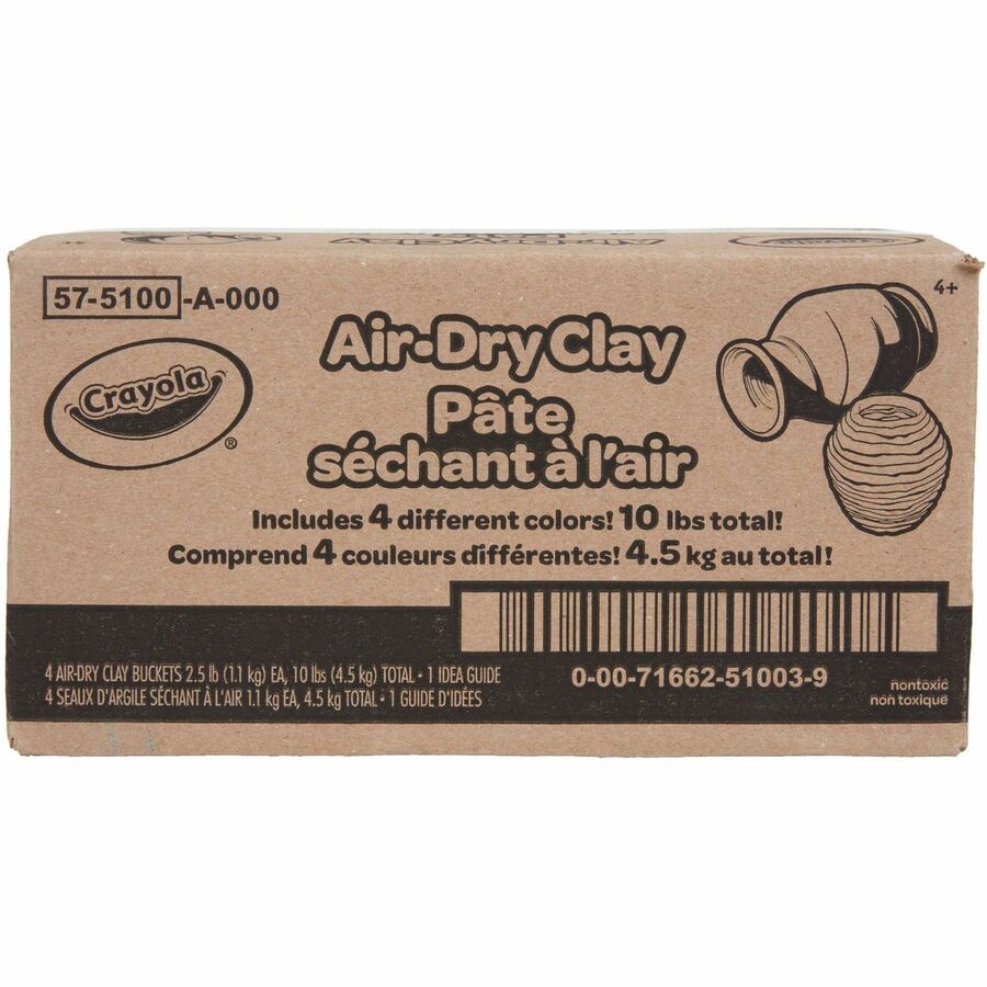 Crayola Air-Dry Clay - Classroom, Room - 4 / Pack - Assorted
