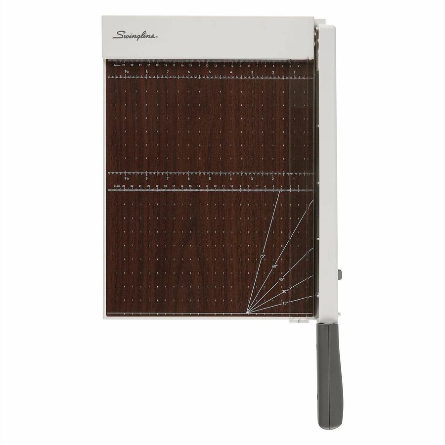 Swingline ClassicCut Guillotine Wood Trimmer - 10 Sheet Cutting Capacity - 12" Cutting Length - Safety Latch - Solid Wood - Gray - 1 Each
