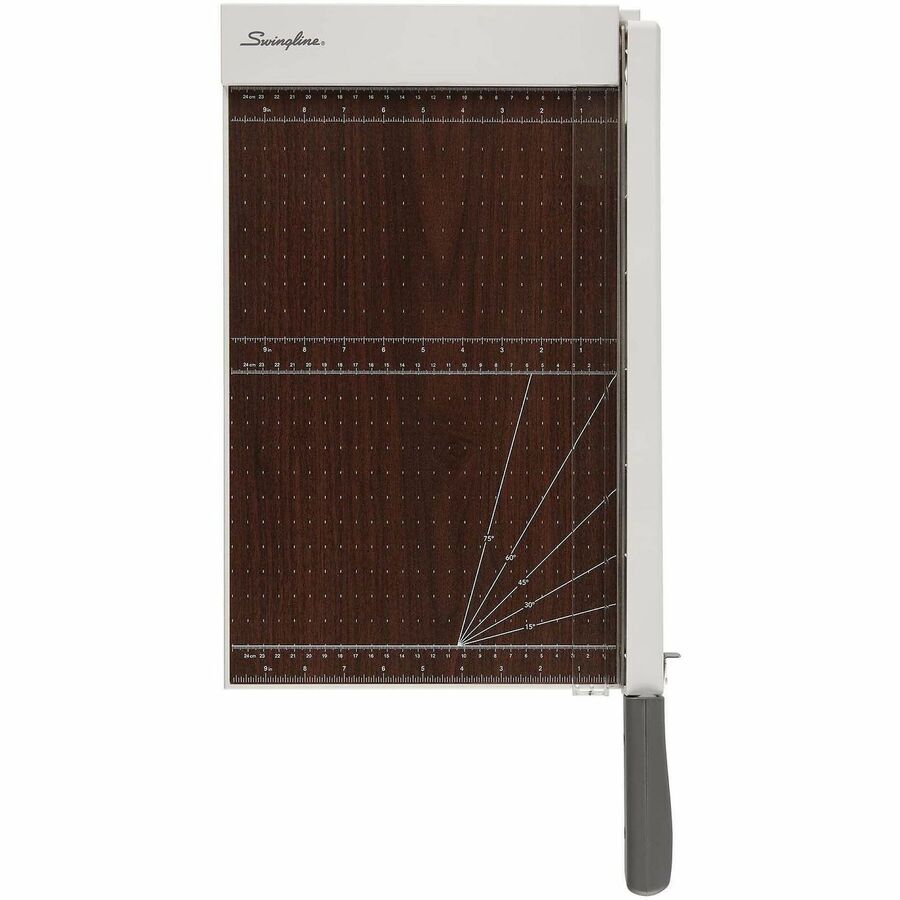 Swingline ClassicCut Guillotine Wood Trimmer - 10 Sheet Cutting Capacity - 15" Cutting Length - Safety Latch - Solid Wood - Gray - 1 Each