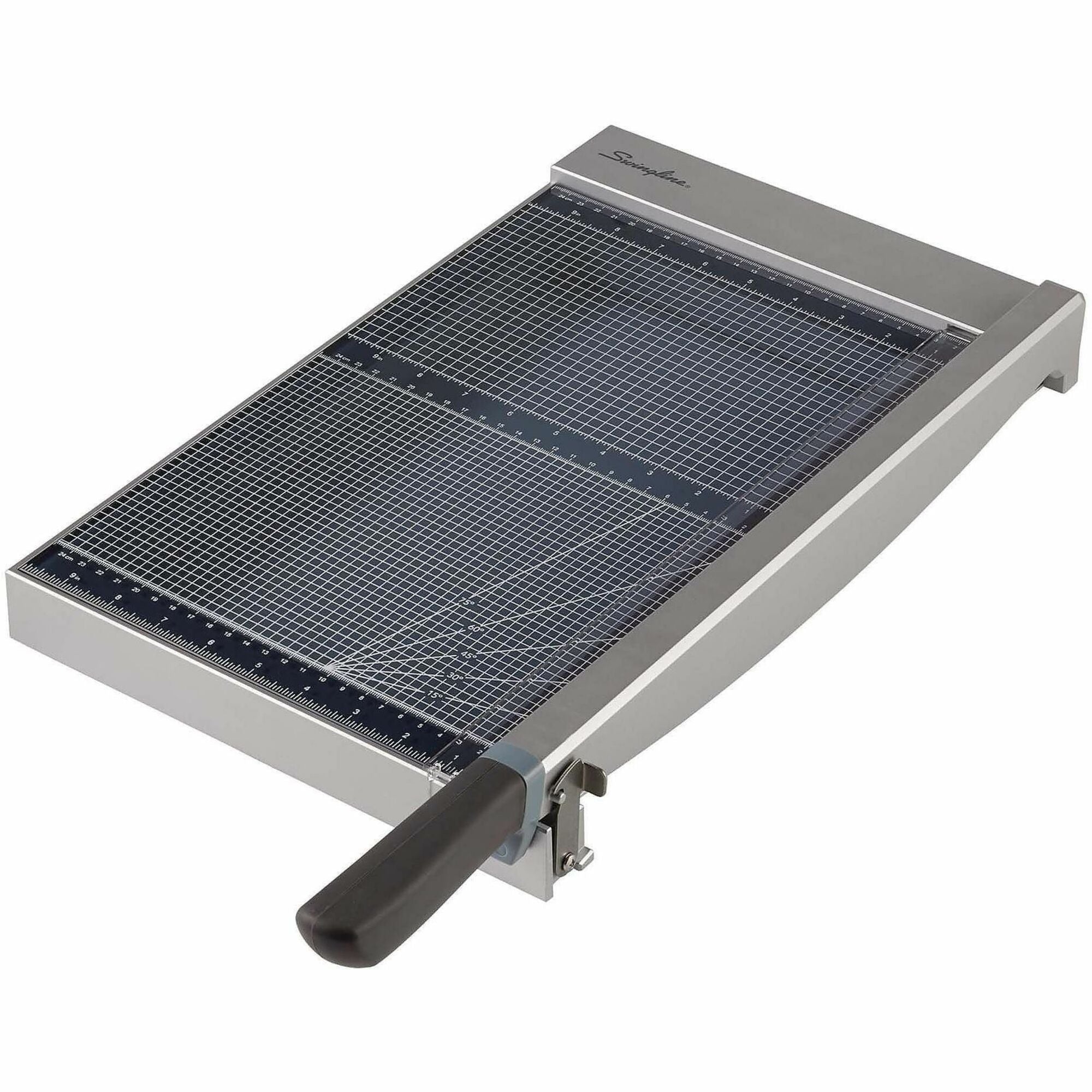 Swingline ClassicCut Guillotine Glass Trimmer - 15 Sheet Cutting Capacity - 15" Cutting Length - Safety Latch - Tempered Glass - Gray - 1 Each