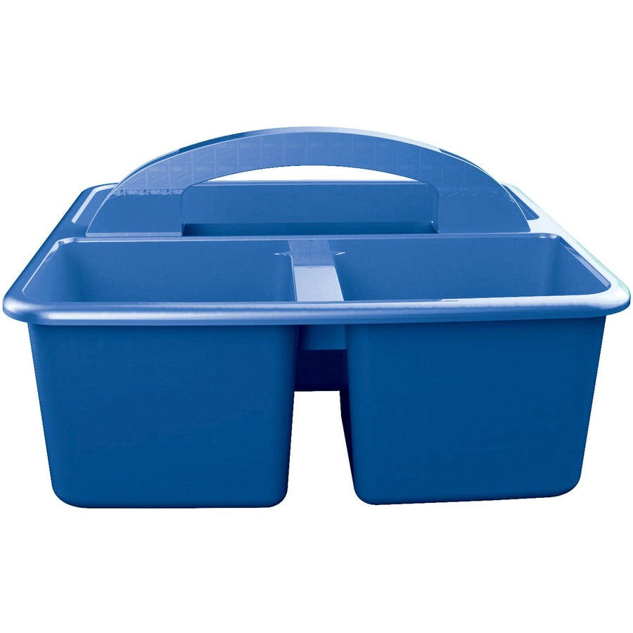 Deflecto Antimicrobial Kids Storage Caddy - 3 Compartment(s) - 5.3" Height x 9.4" Width x 9.3" Depth - Antimicrobial, Lightweight, Portable, Mold Resistant, Mildew Resistant, Durable, Washable, Stackable - Blue - Polypropylene - 1 Each