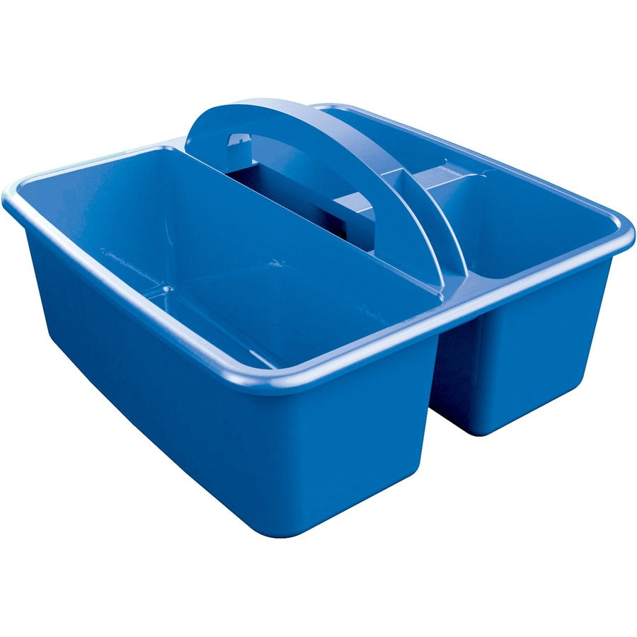 Deflecto Antimicrobial Kids Storage Caddy - 3 Compartment(s) - 5.3" Height x 9.4" Width x 9.3" Depth - Antimicrobial, Lightweight, Portable, Mold Resistant, Mildew Resistant, Durable, Washable, Stackable - Blue - Polypropylene - 1 Each