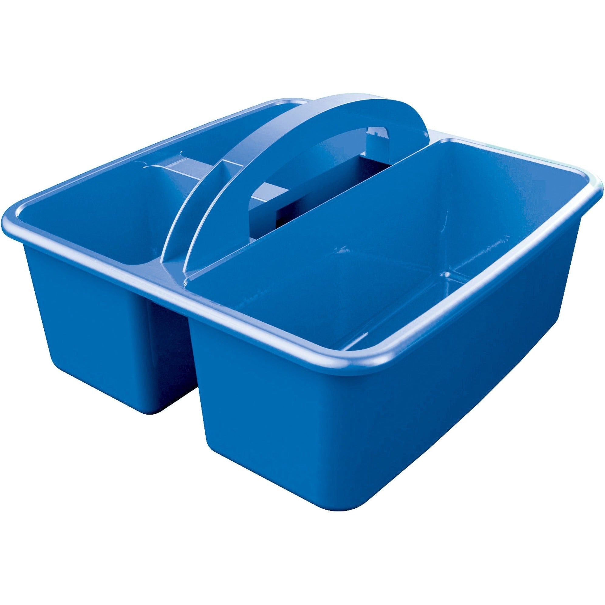 deflecto-antimicrobial-kids-storage-caddy-3-compartments-53-height-x-94-width-x-93-depth-antimicrobial-lightweight-portable-mold-resistant-mildew-resistant-durable-washable-stackable-blue-polypropylene-1-each_def39505blu - 3