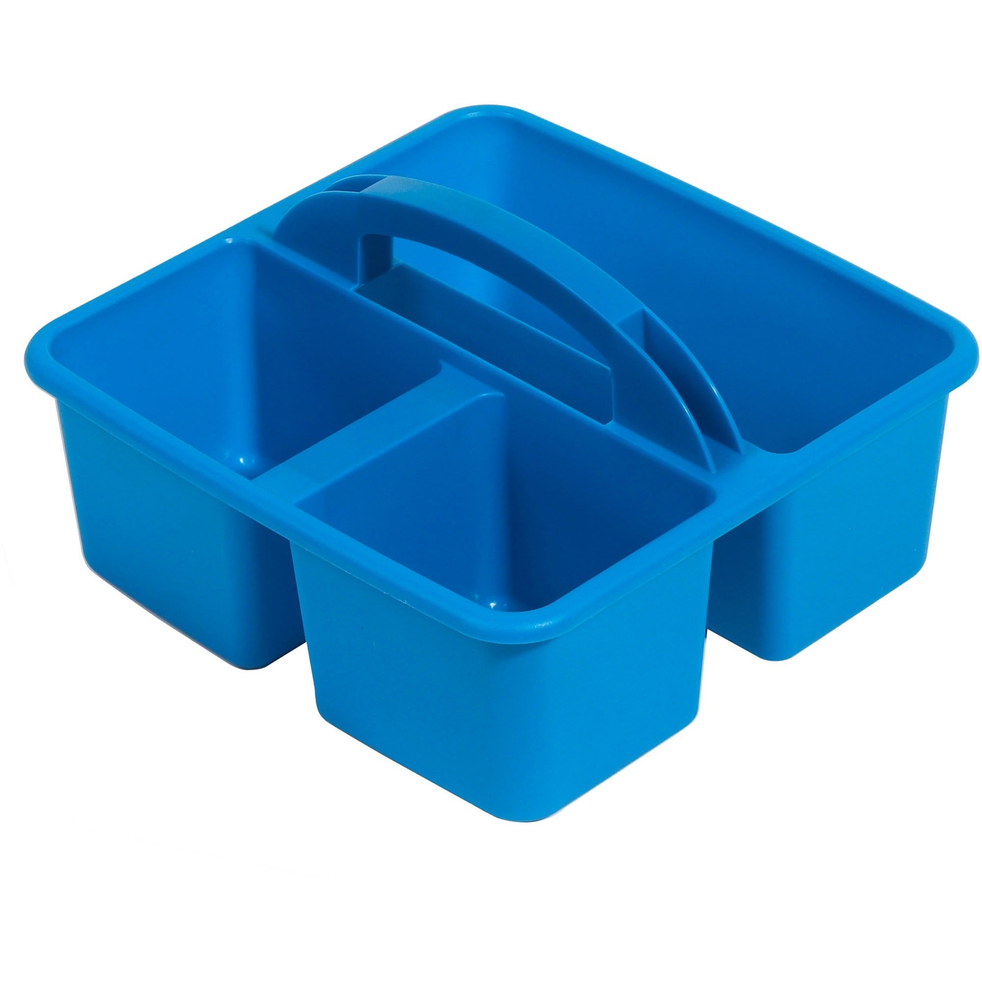 deflecto-antimicrobial-kids-storage-caddy-3-compartments-53-height-x-94-width-x-93-depth-antimicrobial-lightweight-portable-mold-resistant-mildew-resistant-durable-washable-stackable-blue-polypropylene-1-each_def39505blu - 1
