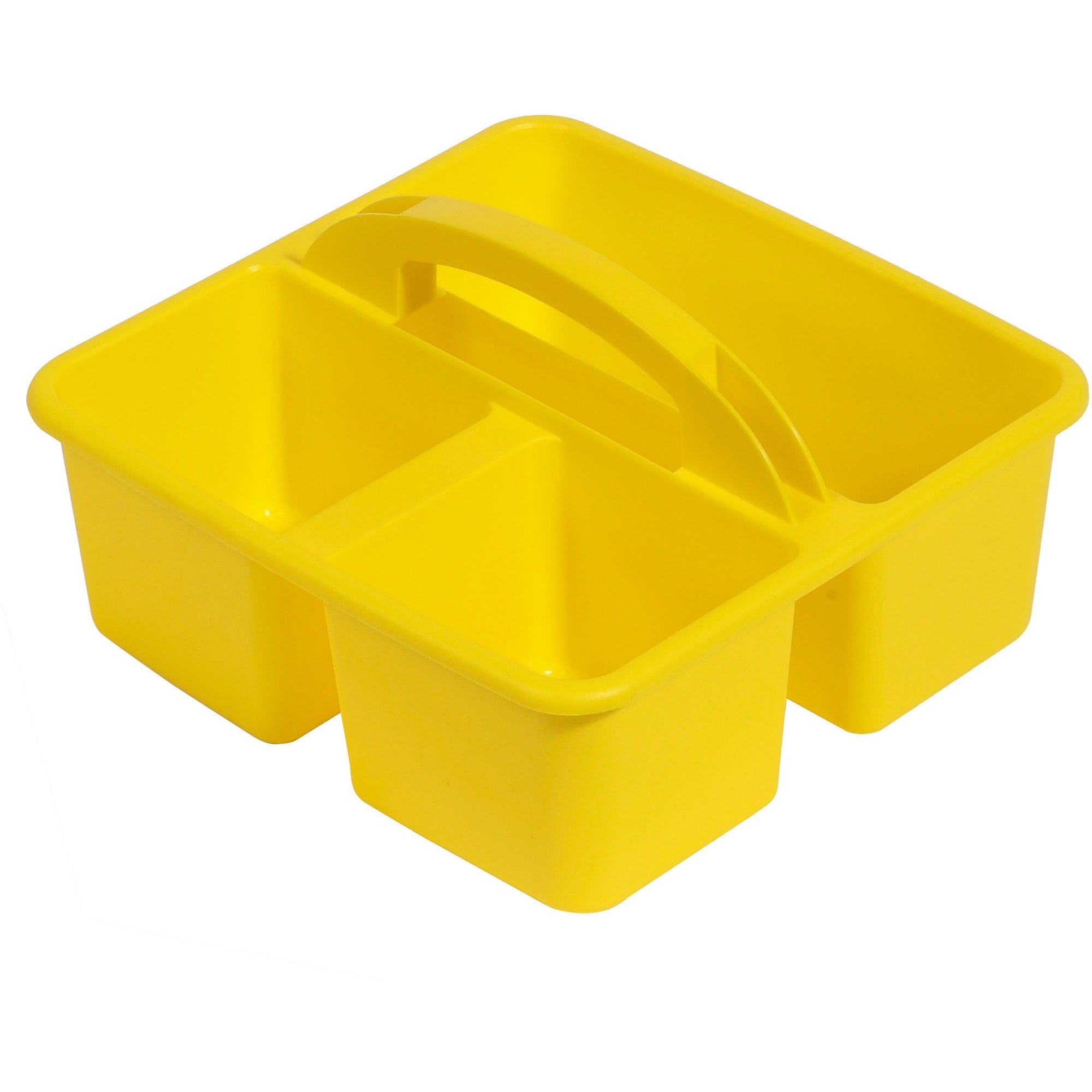 deflecto-antimicrobial-kids-storage-caddy-3-compartments-53-height-x-94-width-x-93-depth-antimicrobial-lightweight-portable-mold-resistant-mildew-resistant-durable-washable-stackable-yellow-polypropylene-1-each_def39505yel - 1