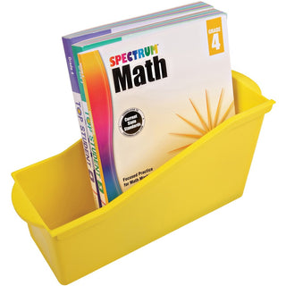 Deflecto Antimicrobial Kids Book Bin - 7.4" Height x 14.2" Width x 5.3" Depth - Antimicrobial, Lightweight, Portable, Mold Resistant, Mildew Resistant, Stackable, Handle - Yellow - Polypropylene - 1 Each