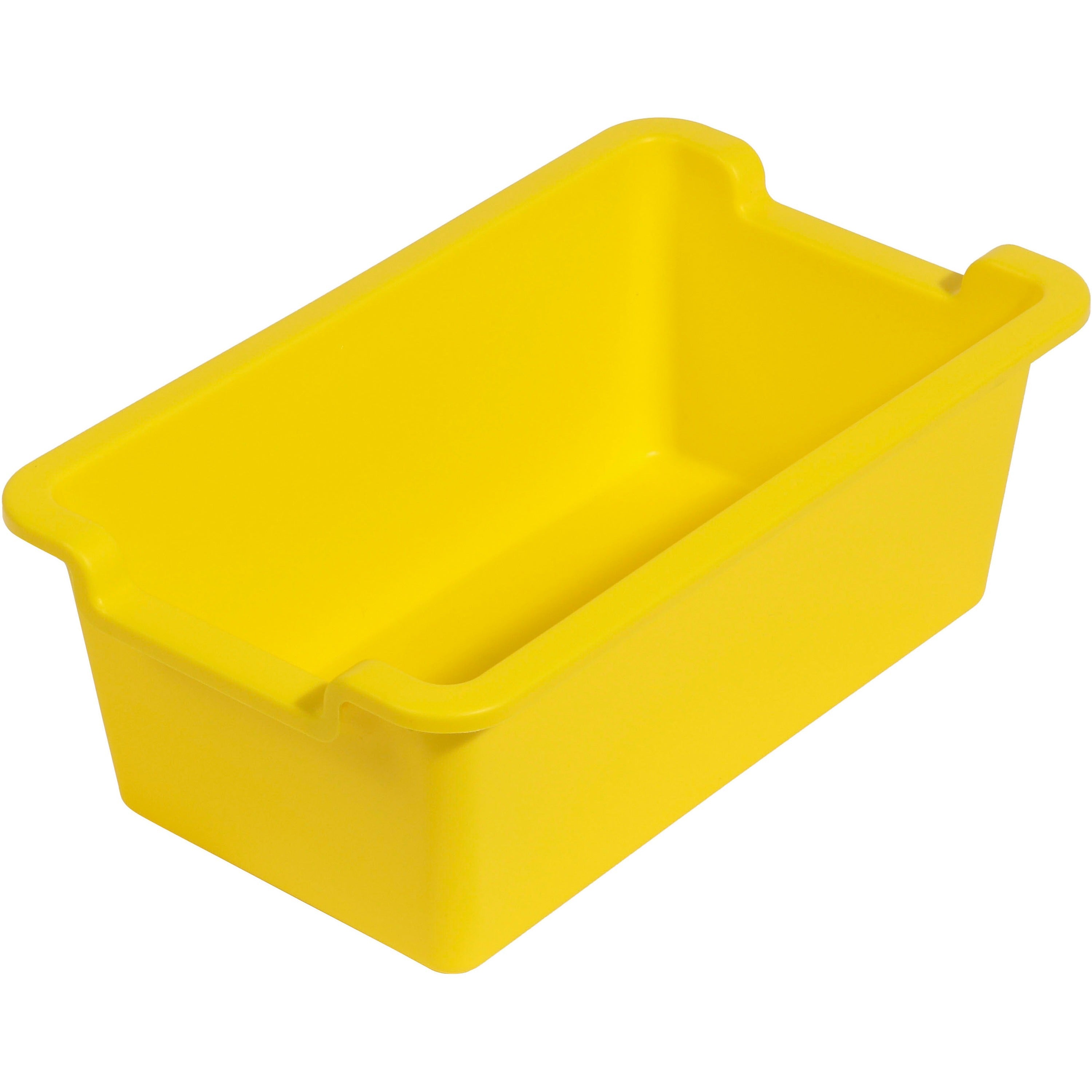 deflecto-antimicrobial-rectangular-storage-bin-51-height-x-132-width-x-81-depth-antimicrobial-lightweight-mold-resistant-mildew-resistant-handle-portable-stackable-yellow-polypropylene-1-each_def39510yel - 1