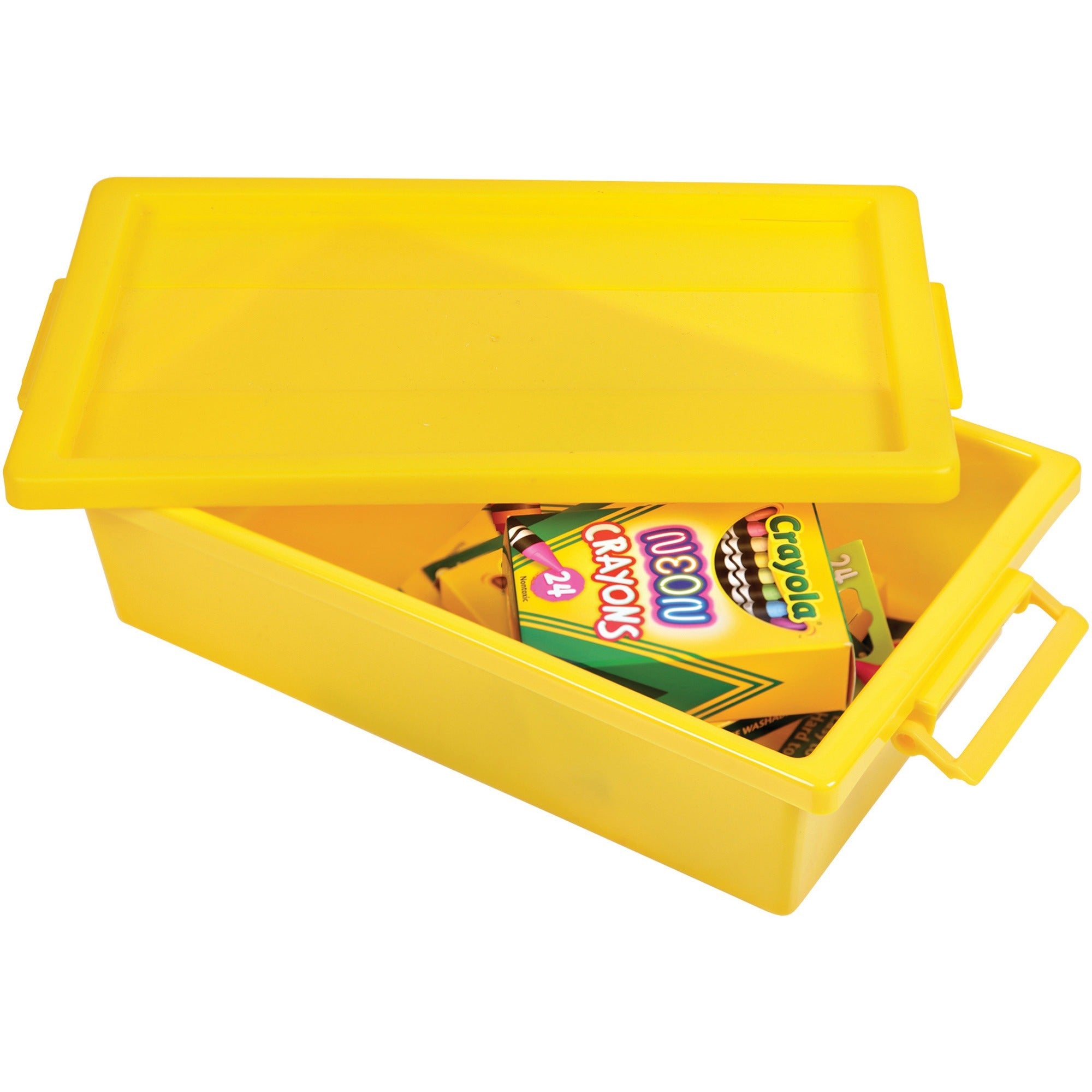 deflecto-little-artist-antimicrobial-storage-tote-31-height-x-119-width-x-68-depth-antimicrobial-lightweight-mold-resistant-mildew-resistant-handle-portable-stackable-durable-spill-resistant-easy-to-clean-yellow-polypropylene-_def39513yel - 3
