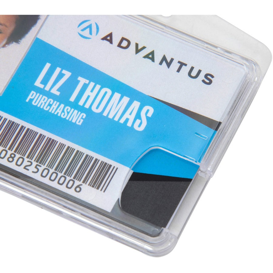 advantus-plastic-id-card-holders-horizontal-vertical-plastic-25-pack-clear-rotating-clip_avt76130 - 7