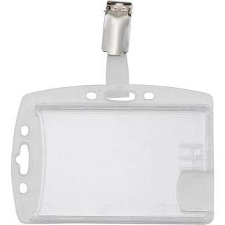 Advantus Plastic ID Card Holders - Horizontal/Vertical - Plastic - 25 / Pack - Clear - Rotating Clip